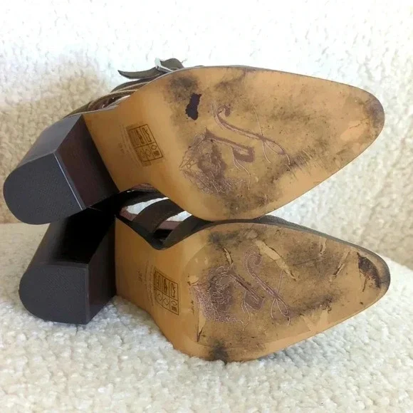 Free People Vegan Leather Cameilla Ankle Heels‎ - Picture 8 of 9